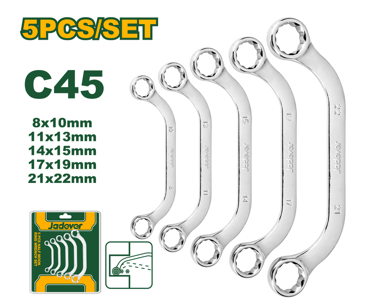 [JDFR3405] Jadever 5 PCS طقم مسنن مسنن نصف قمر