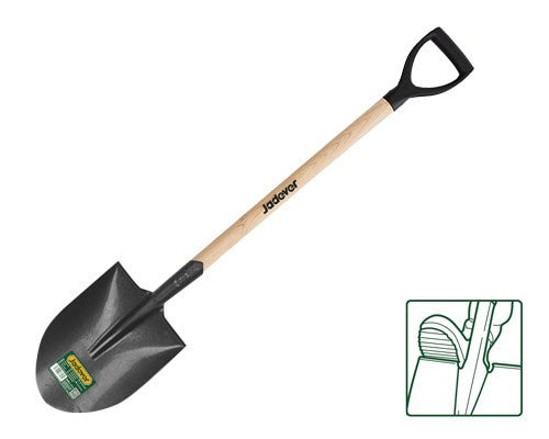 [JDSE1327] Jadever 100CM رفش مبروم مع عصا خشب بمسكة