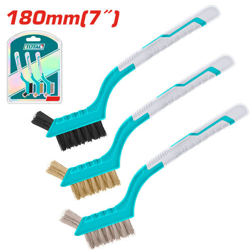 [TAC38033] 3 PCS Plastic Handle Wire Brush Set (Steel-Brass-Nylon)