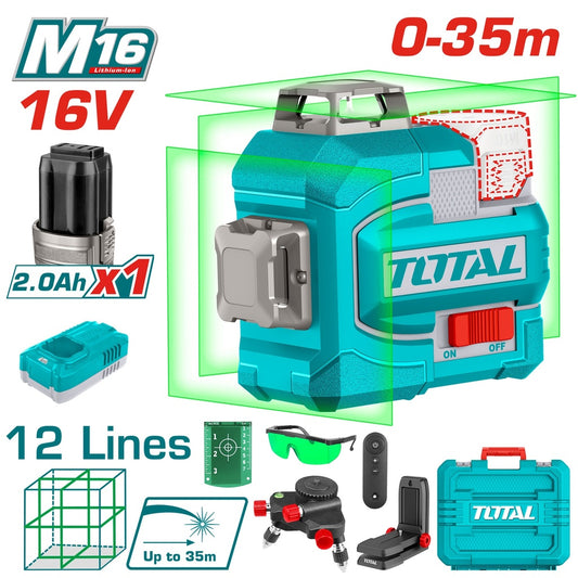 [TLL301201] 16V 3DX360° Green ليزر شقلة كل الاتجاهات+ريموت كونترول
