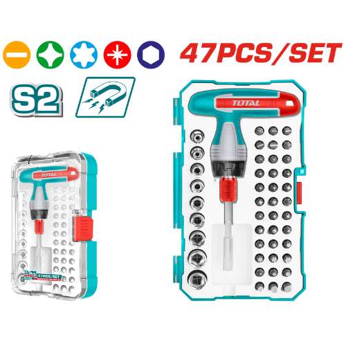 [TACSD30476] 47PCS طقم رؤوس مفكات مشكل و طرابيش