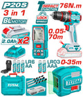 [TOSLI250511] 20VX76N.m مجموعة مقدح بطارية+ليزر شقلة+متر ليزر