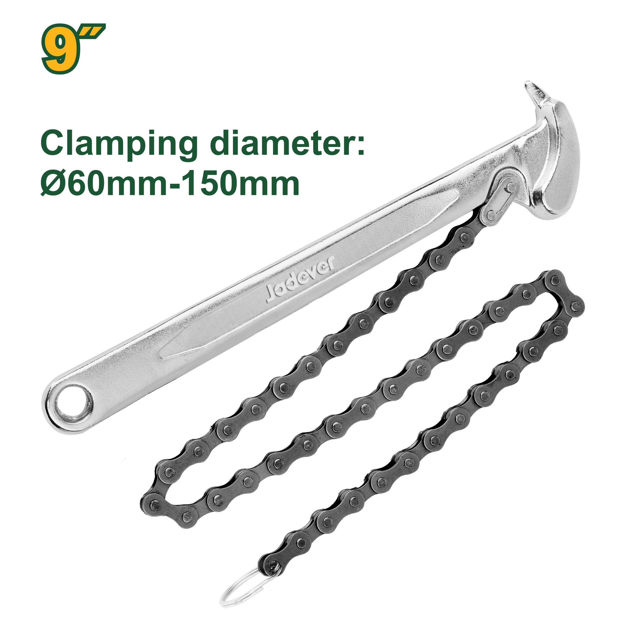 [JDAW1309] "9X150MM مفتاح فلتر زيت جنزير - J.H For Tools and Hardware