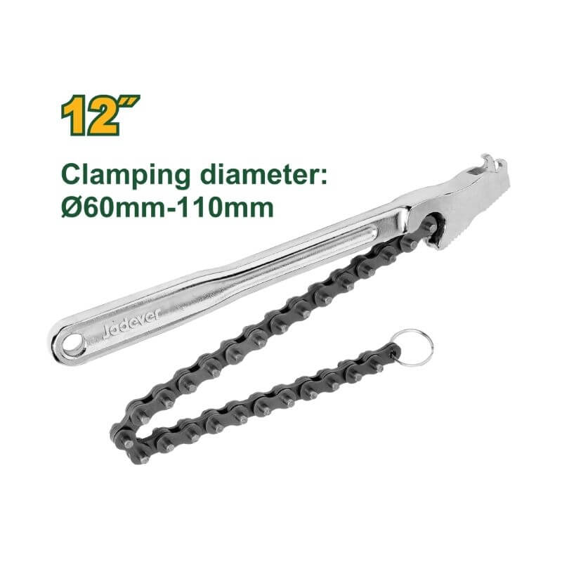 [JDAW1312] Chain wrench 12"X110MMمفتاح فلتر زيت جنزير - J.H For Tools and Hardware