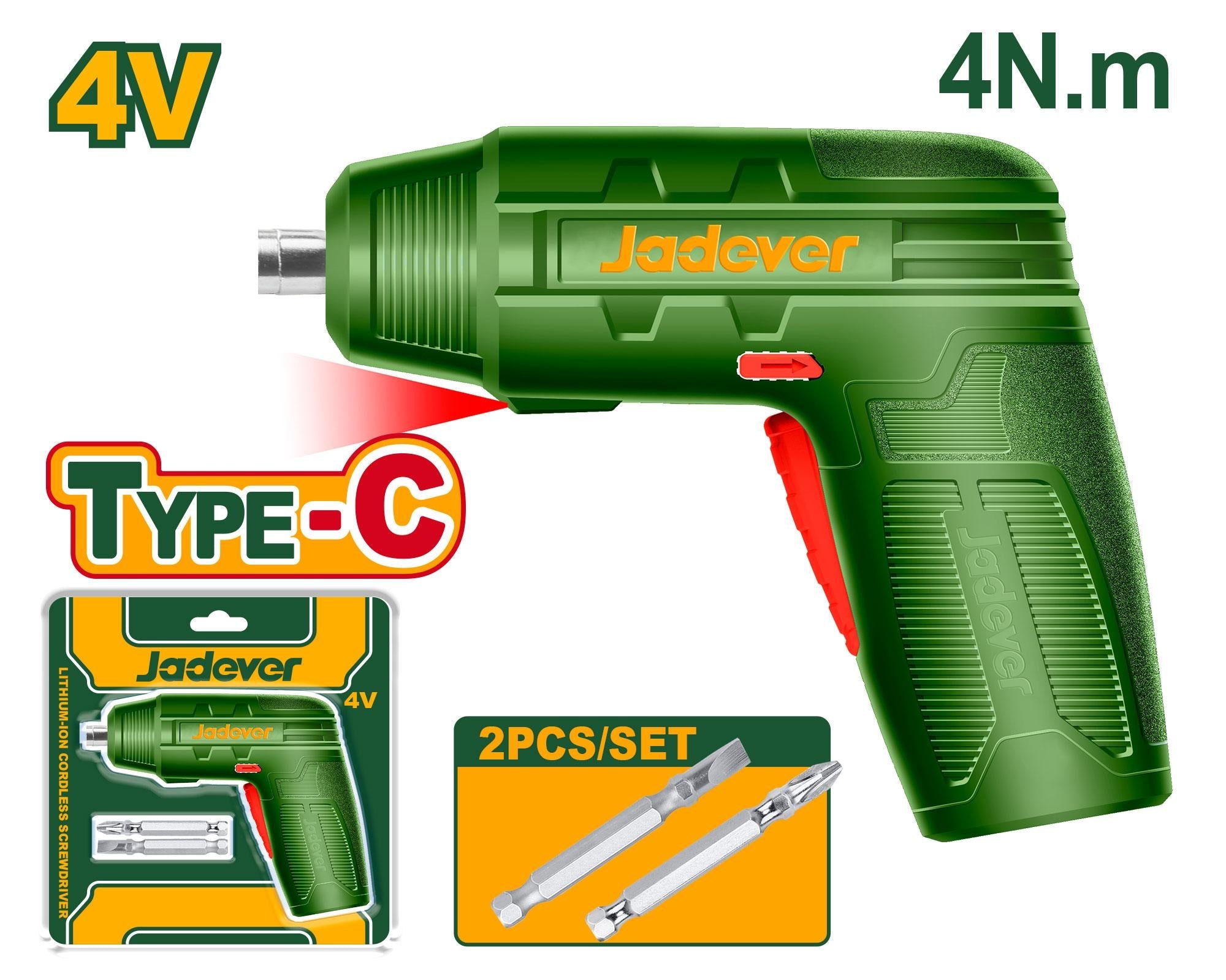 [JDCV4401] Cordless screwdriver 4V مفك بطارية + رؤوس مفكات - J.H For Tools and Hardware