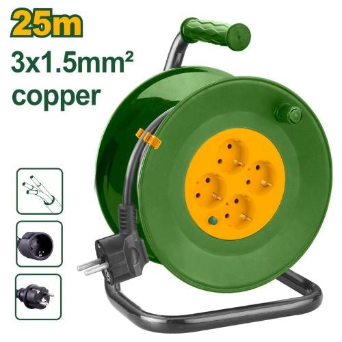 [JDEJ8380] 25M وصلة كهرباء بكرة 4 مخارج - J.H For Tools and Hardware