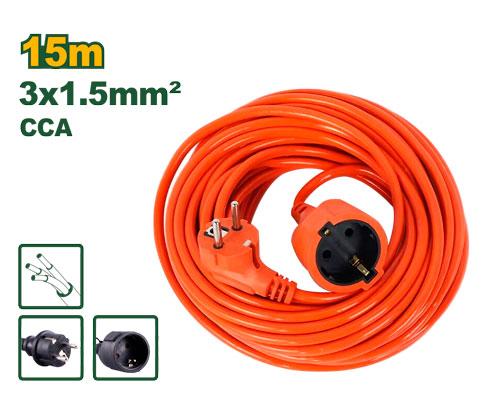 [JDEJAG04] Jadever extension cord 3*1.5mm 10A/250V 15m Schuko وصلة كهرباء داخلي خارجي - J.H For Tools and Hardware