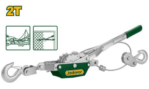 [JDJU1020] Hand winch puller 2Ton تريفور بكابل بولاد - J.H For Tools and Hardware