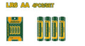 [JDJX2K05] 4Pcs AA Alkaline كف بطاريات - J.H For Tools and Hardware