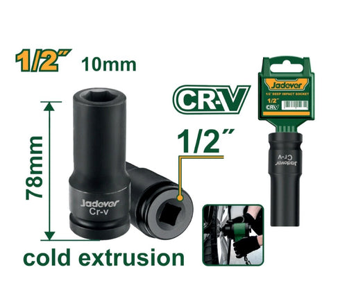[JDMS3210] Jadever 1/2" 10MM IMPACT غميق طربوش - J.H For Tools and Hardware