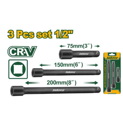[JDMS7403] 3PCSx1/2" طقم وصلات طربوش - J.H For Tools and Hardware