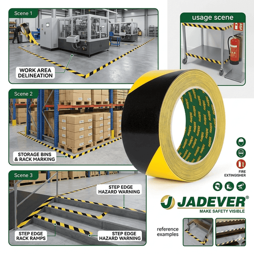 [JDPN4H45] Jadever 50MMX30M شريط تحذيري لاصق - J.H For Tools and Hardware