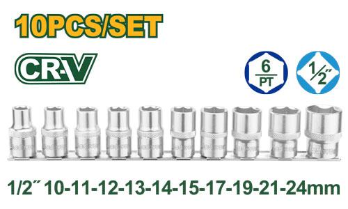[JDST2410] Jadever 10Pcs 1/2" طقم طربوش - J.H For Tools and Hardware