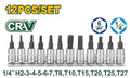 [JDST2414] Jadever 12PCSX1/4'' طقم طربوش مسدس ومنجم دكر - J.H For Tools and Hardware