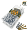 [JDXT2B01] Jadever 140pcs مجموعة براغي خشابي صليب وخوابير بلاستيك - J.H For Tools and Hardware