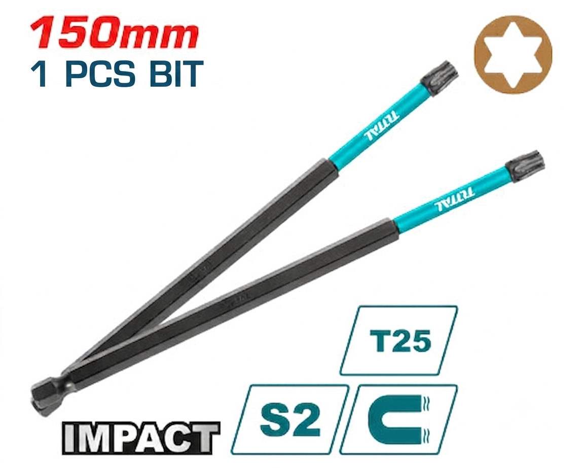 [TACIM16T2563] 1 PCS Impact T25X150mm رأس مفك مقدح منجم