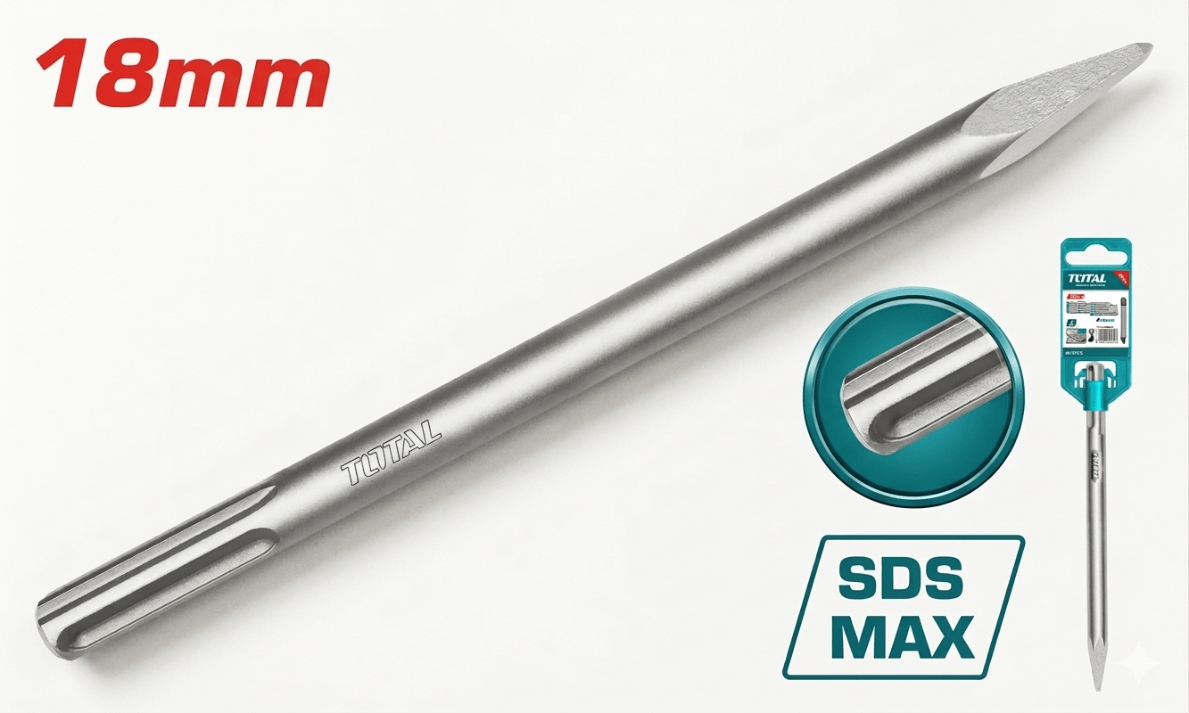 [TAC152118x] TOTAL 18MM SDS MAX شوكة - J.H For Tools and Hardware