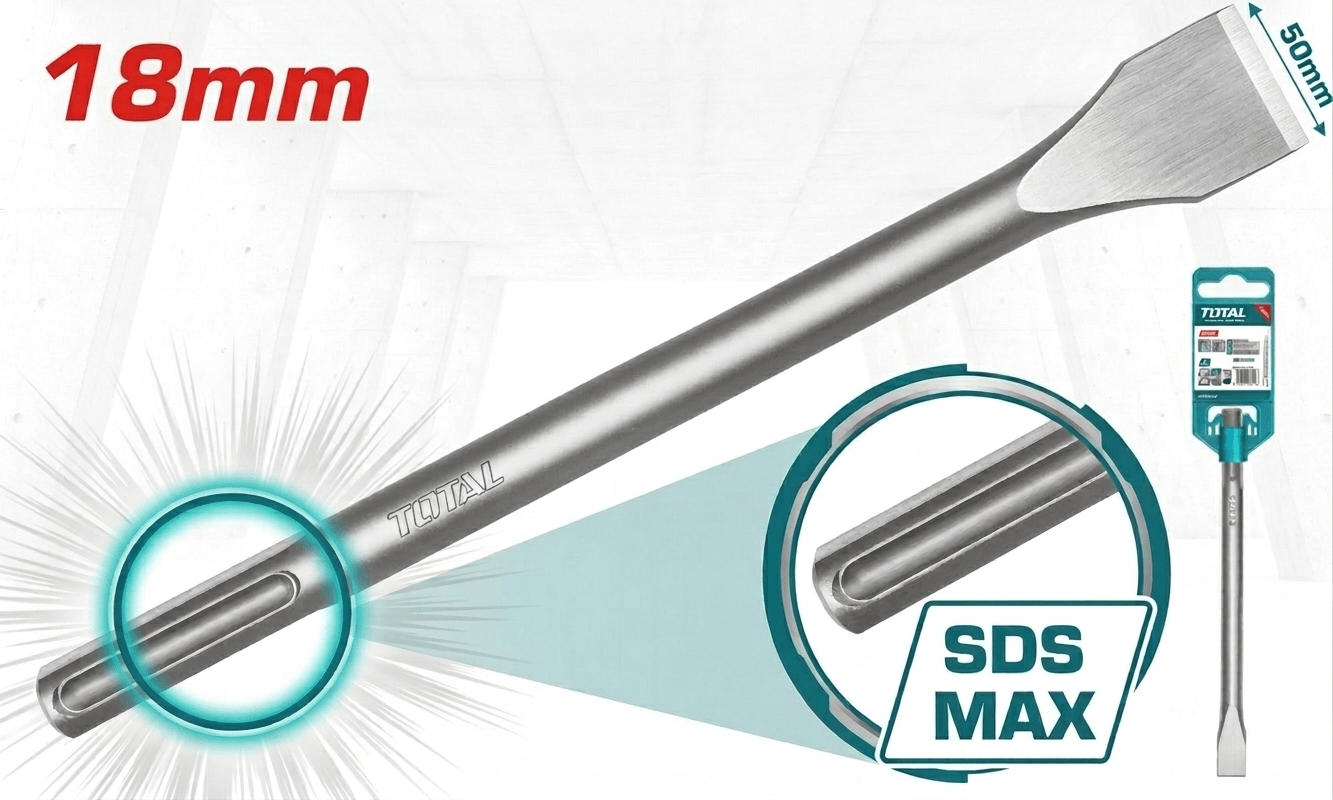 [TAC152218x2]TOTAL 18X50MM SDS MAX ازميل عريض - J.H For Tools and Hardware