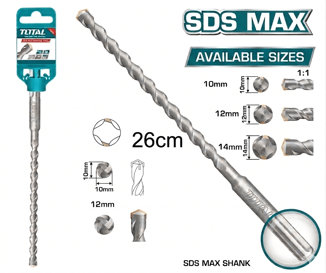 [TAC321x07] SDS MAX 26cm ريشة باطون - J.H For Tools and Hardware