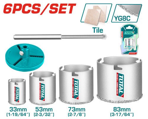 [TAC44061] 6PCS طقم قوارات سيراميك مع ممسك - J.H For Tools and Hardware