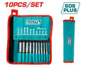 [TACSD19101] 10PCS SDS PLUS طقم (ريش - شوكة - ازميل) - J.H For Tools and Hardware