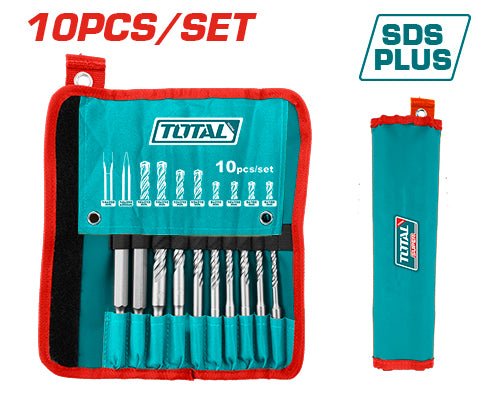 [TACSD19101] 10PCS SDS PLUS طقم (ريش - شوكة - ازميل) - J.H For Tools and Hardware