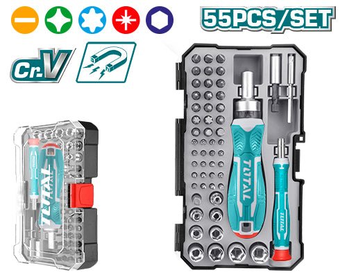 [TACSD30556] 55PCS طقم رؤوس مفكات مشكل و طرابيش - J.H For Tools and Hardware