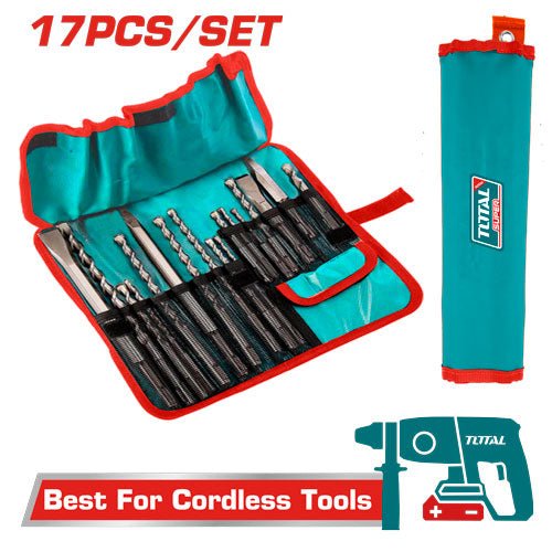 [TACSD91701] 17pcs SDS plus طقم ريش وازاميل - J.H For Tools and Hardware