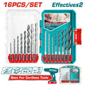 [TACSDL11608] 16 Pcs metal, masonry and wood drill bits set - J.H For Tools and Hardware