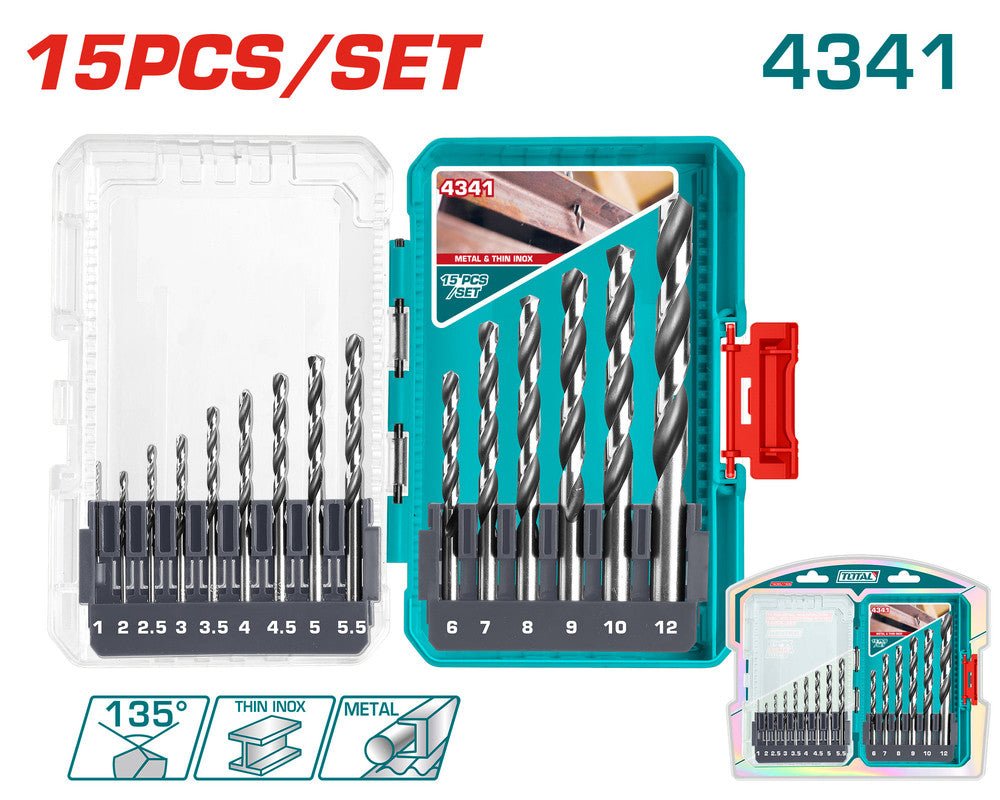 [TACSDL51506] 15 Pcs 4341 طقم ريش حديد - J.H For Tools and Hardware
