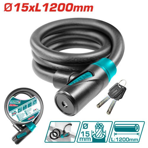 [TBK11512] 15X1200MM قفل دراجة عالمفتاح - J.H For Tools and Hardware