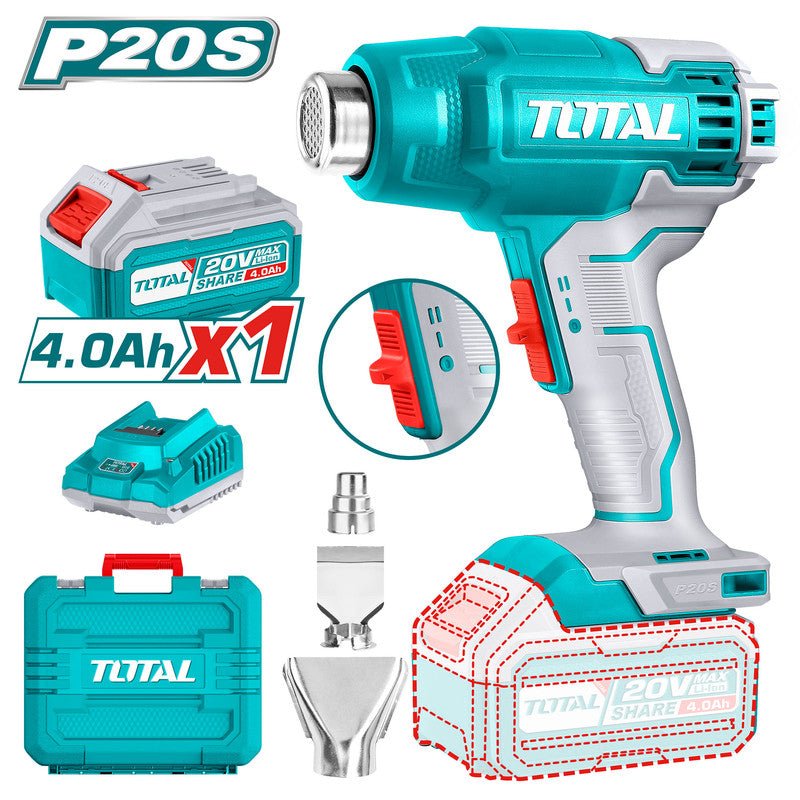 [TBLI20025] 20V سشوار حراري عالبطارية+1بطارية+شاحن+شنطة - J.H For Tools and Hardware