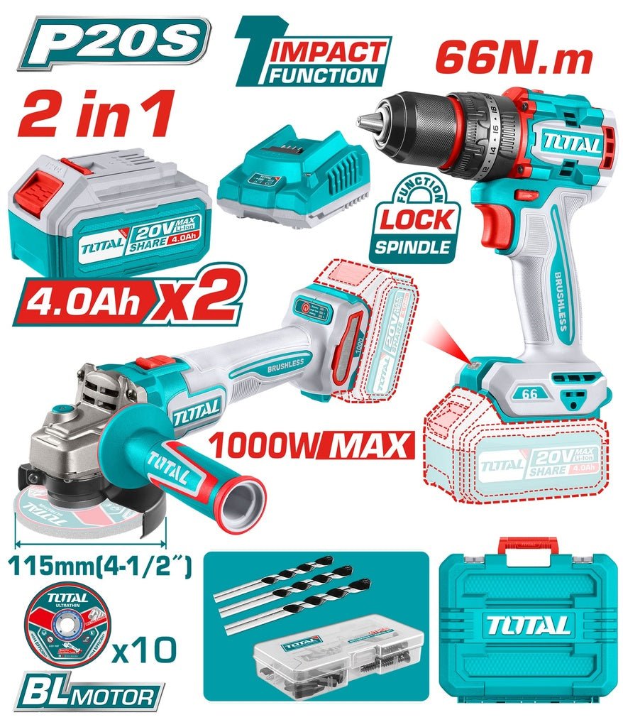 [TCKLI20273] 20VX4.0AhX2BX1C مجموعة صاروخ+مقدح رجراج - J.H For Tools and Hardware