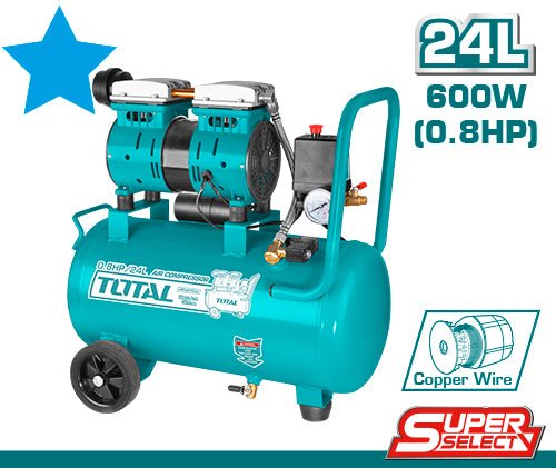 [TCS1075248] 24Lx0.8HP كومبرسور هواء بدون زيت - J.H For Tools and Hardware