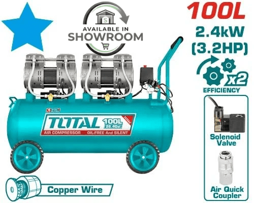 [TCS2241008] 100Lx3.2HP كومبرسور هواء بدون زيت - J.H For Tools and Hardware