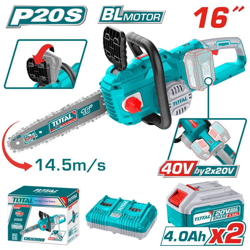 [TGSLI401682] 40VX16"X2BX1C BL MOTOR منشار حطب جنزير بطارية - J.H For Tools and Hardware