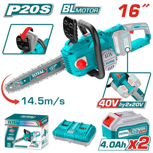 [TGSLI401682] 40VX16"X2BX1C BL MOTOR منشار حطب جنزير بطارية - J.H For Tools and Hardware