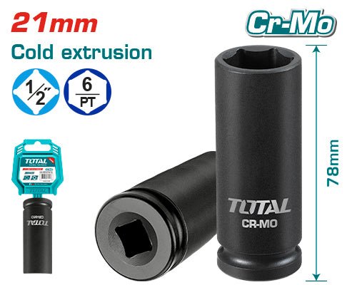 [THDIS12211L] 1/2"X21MM impact طربوش غميق صناعي - J.H For Tools and Hardware