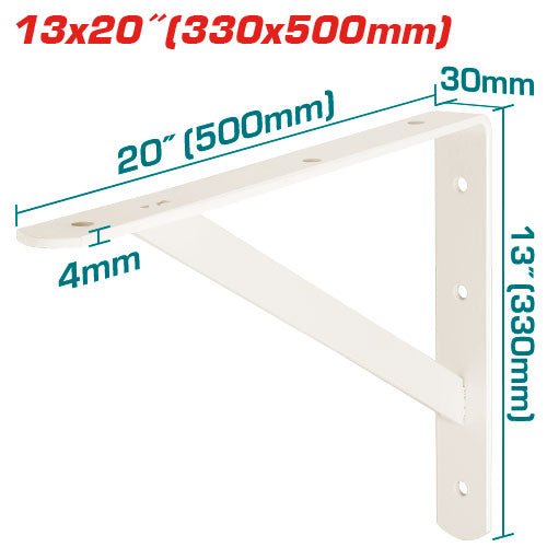 [THDSB1320] 33X50CM زاوية رف ابيض مع دعمة - J.H For Tools and Hardware