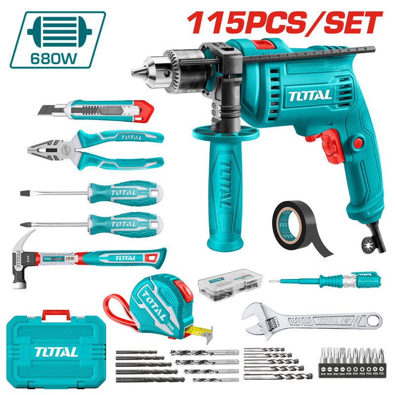 [THKTHP1152] 115 PCS طقم عدة شنطة(مقدح كهرباء+عدة يدوية) - J.H For Tools and Hardware