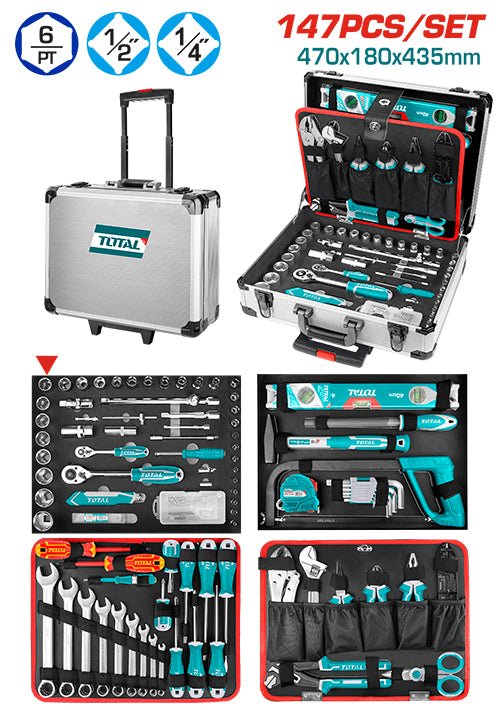 [THKTHP21476] 147 PCS شنطة عدة مع مسكة و دواليب - J.H For Tools and Hardware