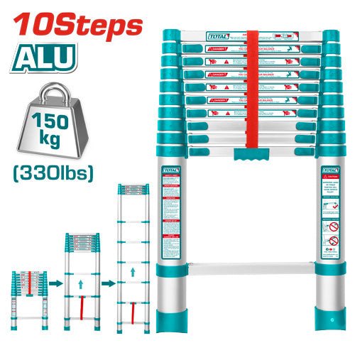 [THLAD08101] 10Steps سلم مفرد تلسكوبيك - J.H For Tools and Hardware