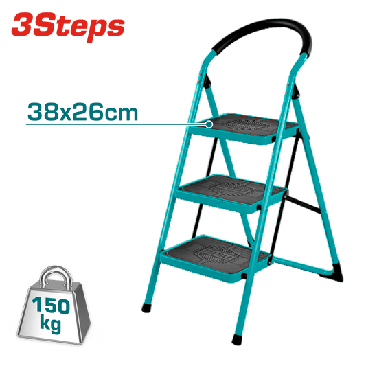 [THLAD09031] 3Steps سلم حديد درجة عريضة - J.H For Tools and Hardware