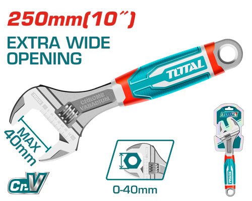 [THT101106] 10" مفتاح انكليزي مسكة كوتشوك 0 - 35 ملم - J.H For Tools and Hardware