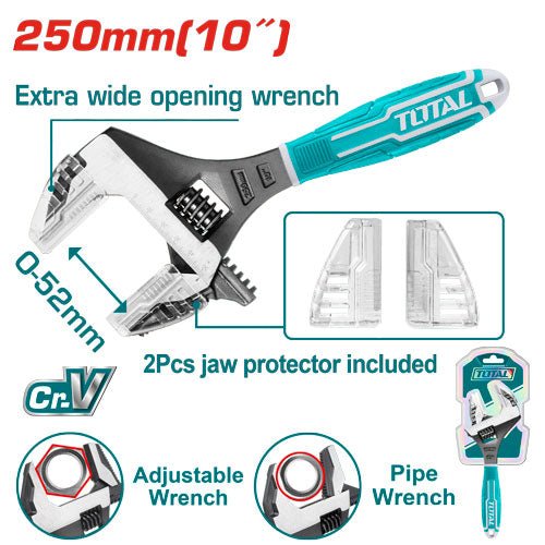 [THT10210G] 2 IN 1 10" مفتاح انكليزي و رنش - J.H For Tools and Hardware