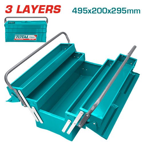 [THT10701] 495X200X290 شنطة عدة حديد فارغة 3 طبقات - J.H For Tools and Hardware