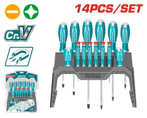 [THT250614] طقم مفكات 14 قطعة - J.H For Tools and Hardware