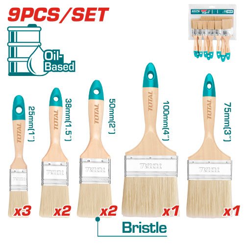 [THT8414091] 9 PCS طقم فراشي - J.H For Tools and Hardware