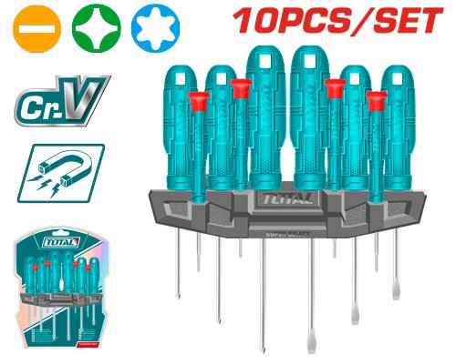 [THTDC251001] 10PCS طقم مفك براغي/مفك نواعم - J.H For Tools and Hardware