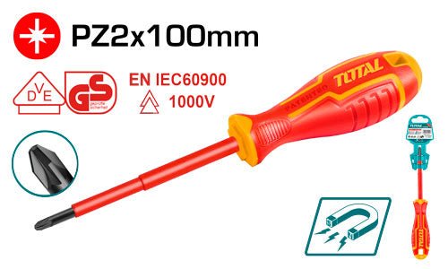 [THTISPZ2100] مفك براغي معزول PZ 2*100 - J.H For Tools and Hardware